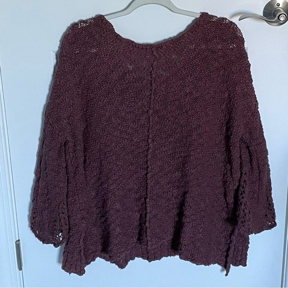 Free People Rose Glow Pretty Pointelle Vee Sweater - 29875 - Picture 7 of 14